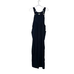 NWT JODIFL Black Textured Overalls Wideleg Women's Size Large